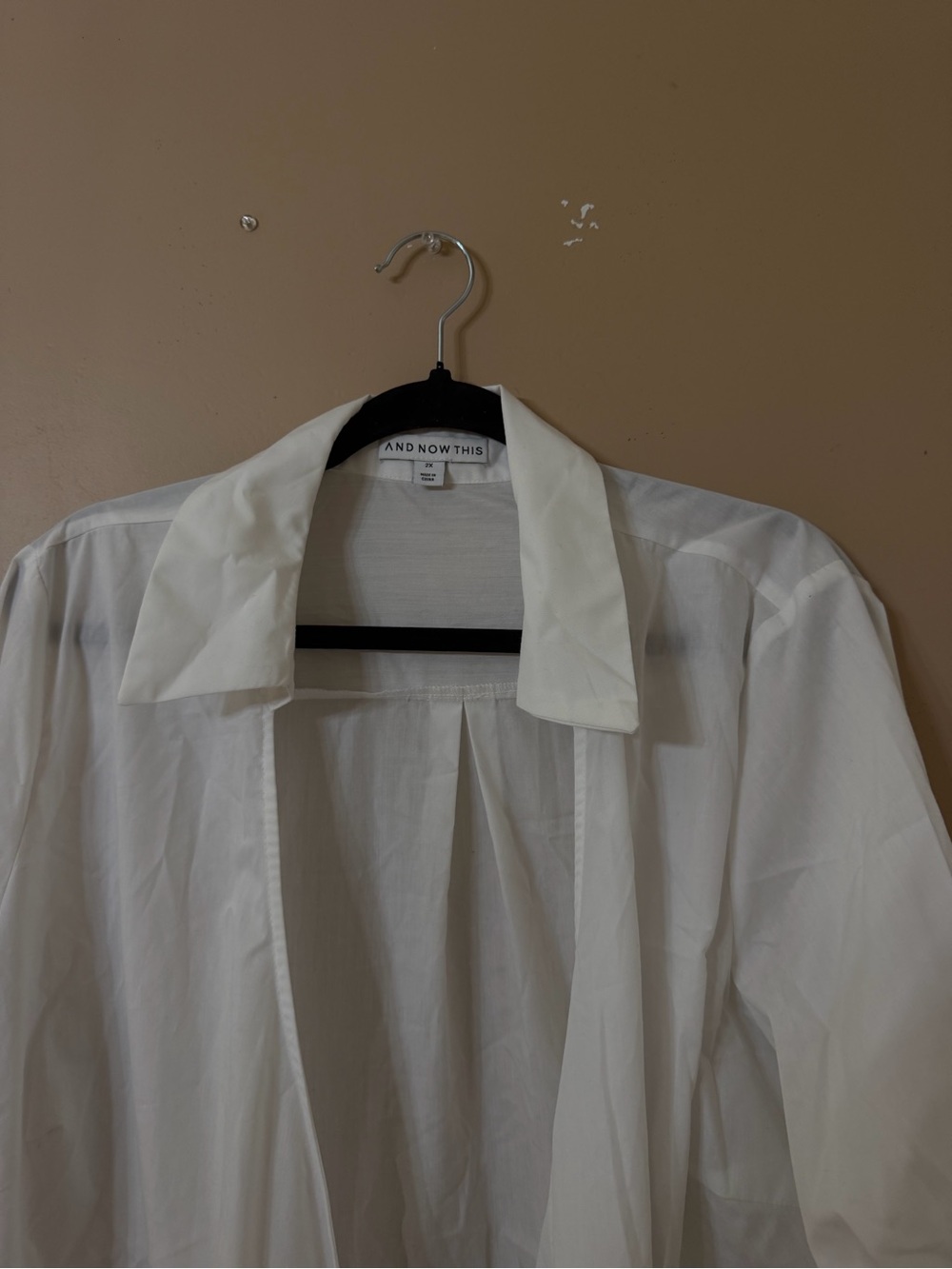 Unbranded White Pleated Midi Shirt Dress with Long Sleeves - Picture 2 of 4